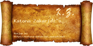 Katona Zakariás névjegykártya